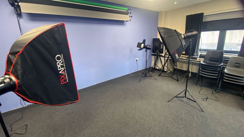 A video production studio at Highfields Centre is a community centre in Leicester for events workshops and youth services