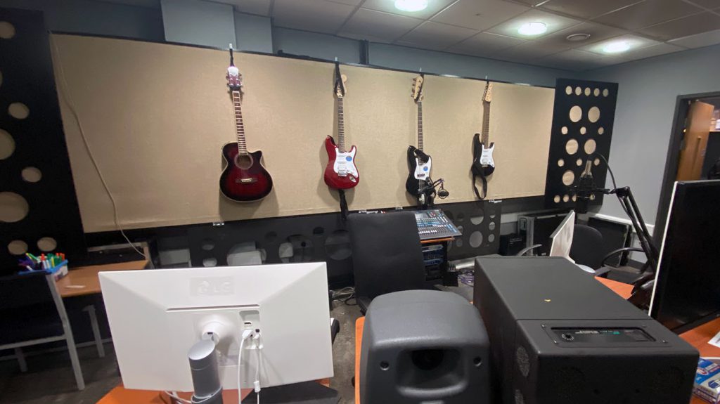 a Music studio at Highfields Centre is a community centre in Leicester for events workshops and youth services