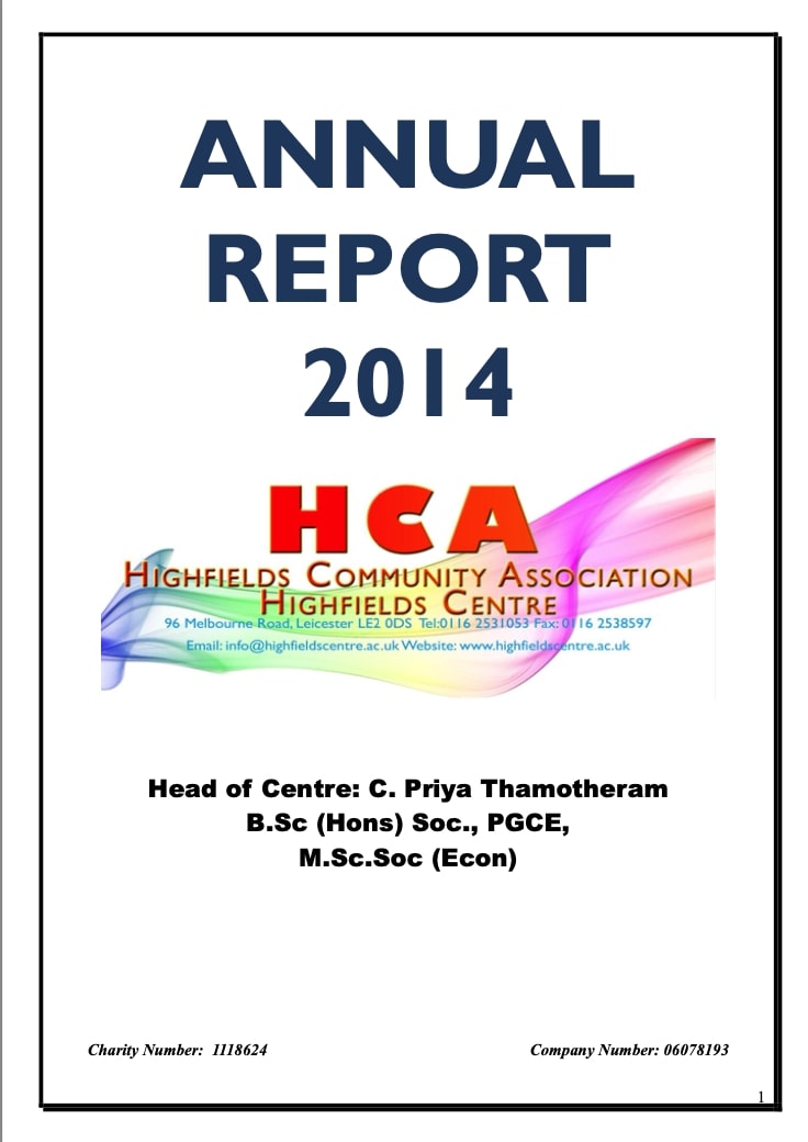 Highfields Centre Annual Report 2014 Highfields Centre